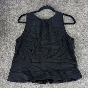 Vintage Talbots Black Sleeveless Tank Top Blouse Shirt Pure Silk Womens 14
